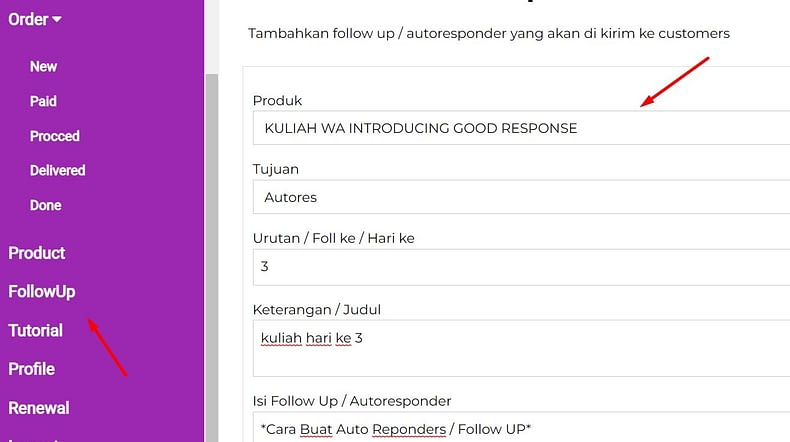 cara buat autoresponder / follw up