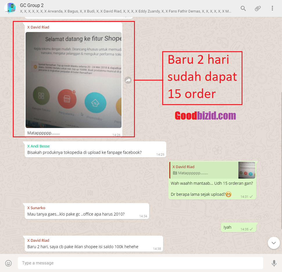 2 hari udh 15 orderan