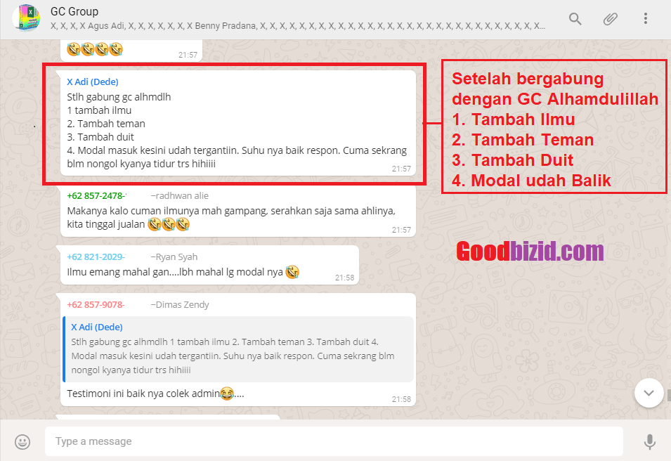 4 testimoni member gc