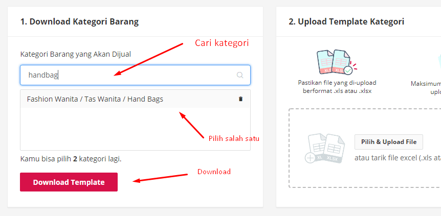 download template upload ke bukalapak