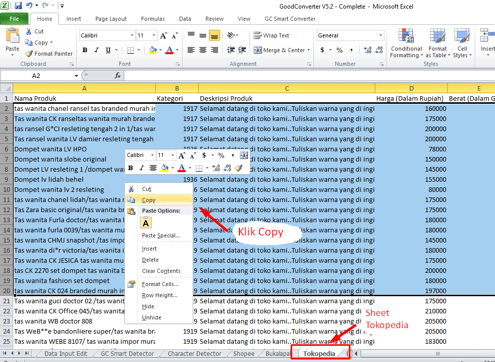 upload ke tokopedia masal langsung banyak