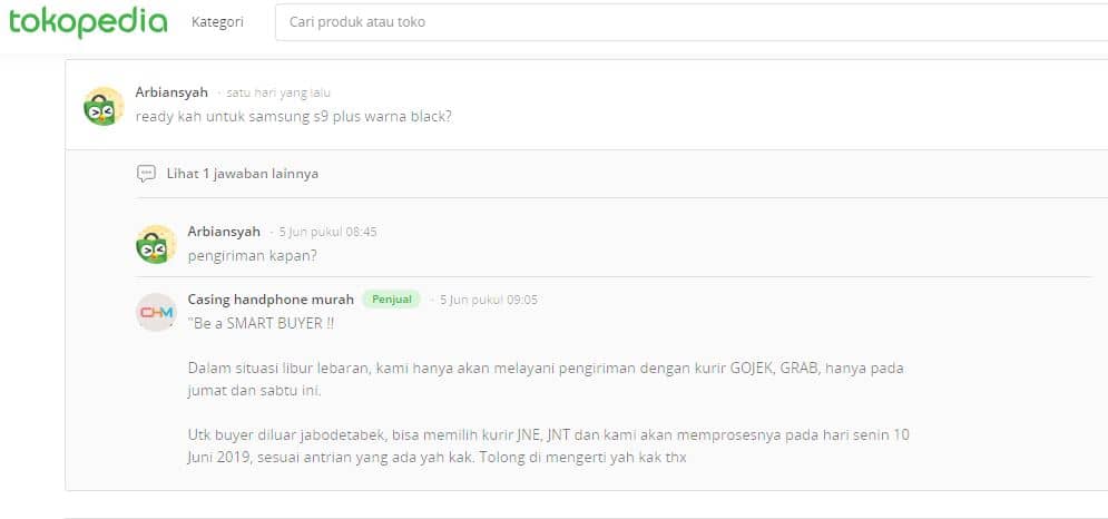 Respon supplier - Cara berdagang di Tokopedia Respon supplier - Cara berdagang di Tokopedia